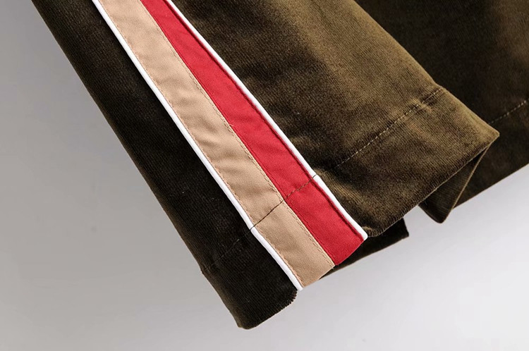 Női kordbársony szoknya cipzárral és oldalsó szegéllyel