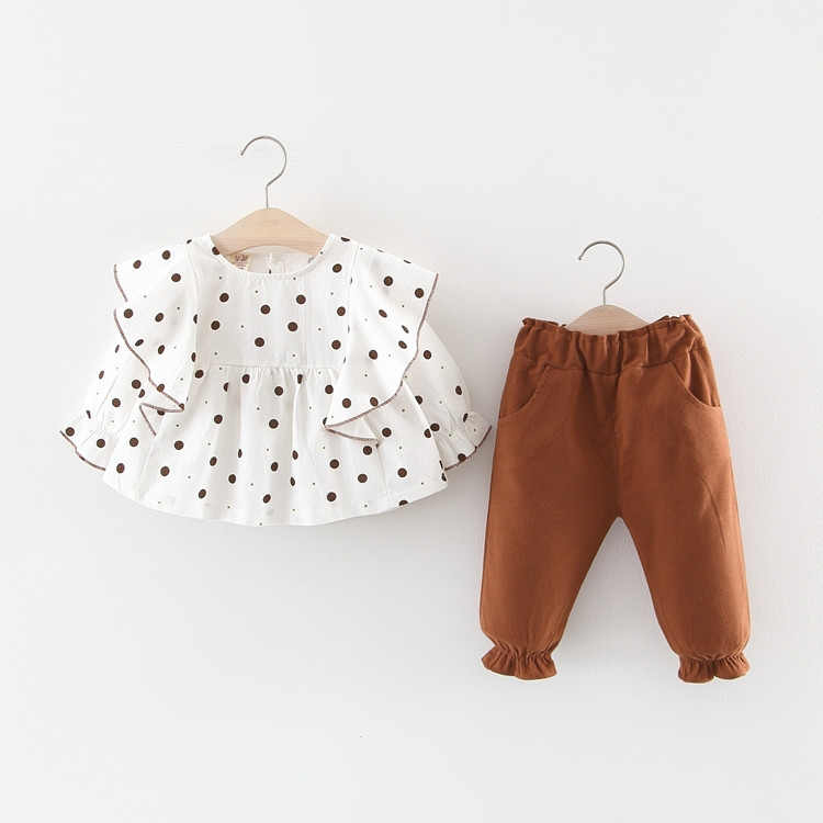 Modern gyerek szett lányoknak kétrészes ingből + nadrágból három színben