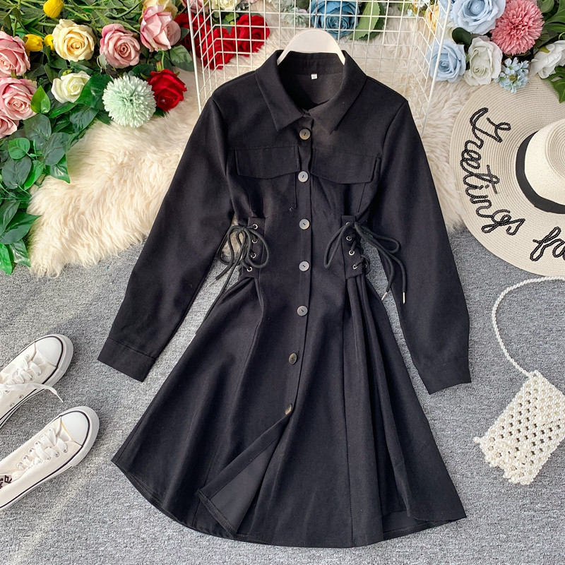 Rochie moderna de dama cu maneci lungi si cravate in trei culori