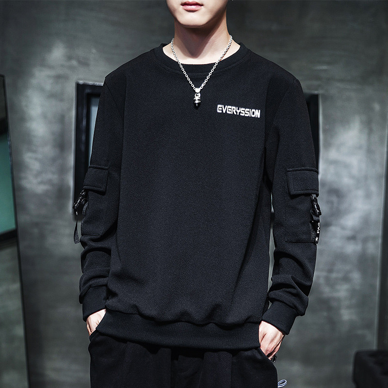 Modern férfi blúz három színben felirattal és zsebbel