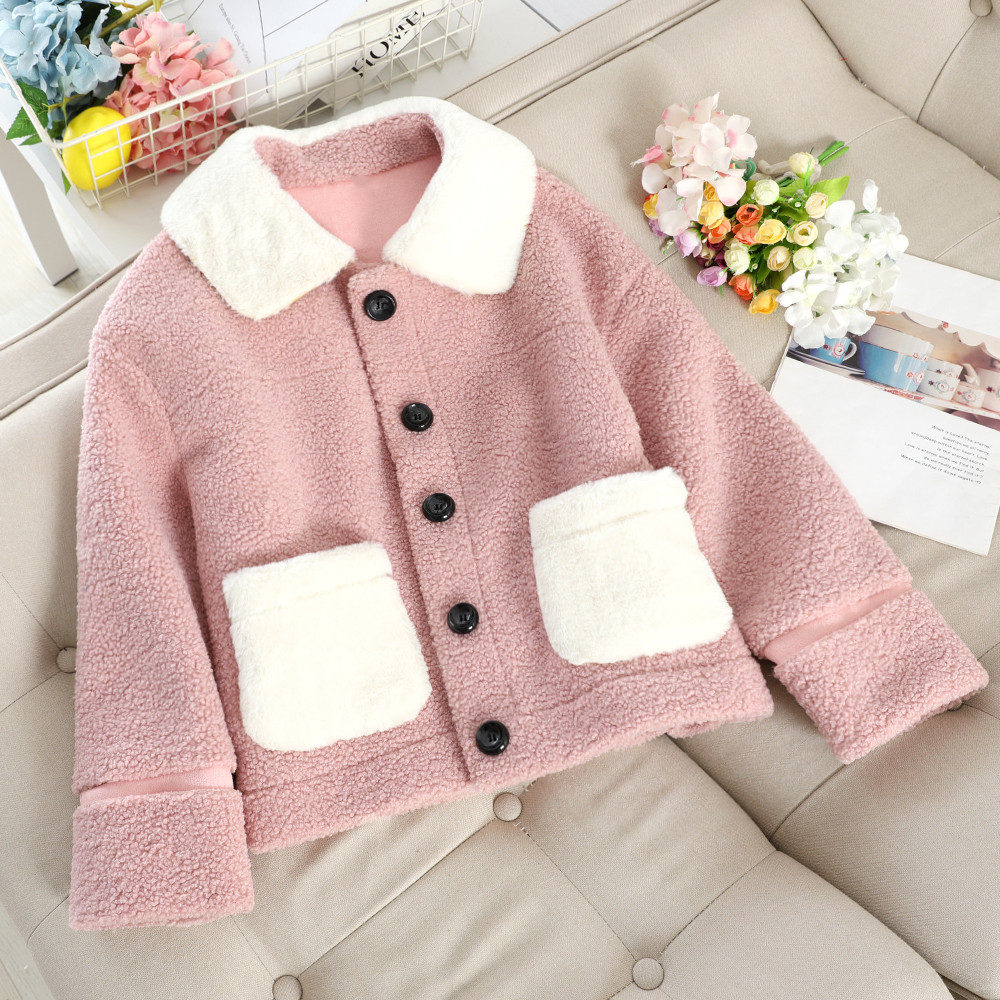 Късо дамско палто с джобове в няколко цвята