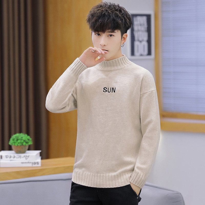 Pulover bărbătesc la modă în patru culori cu broderie