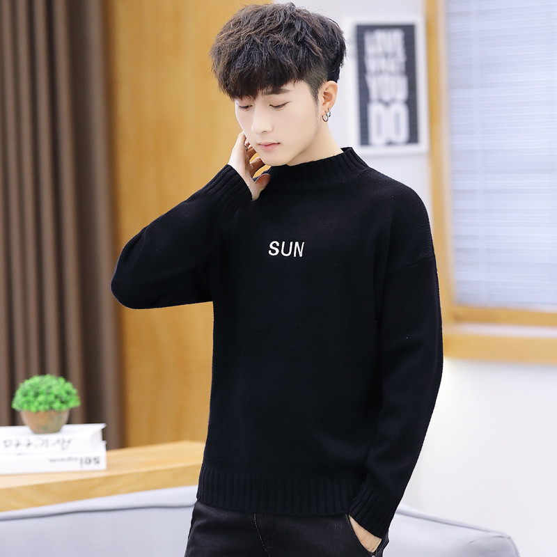 Pulover bărbătesc la modă în patru culori cu broderie