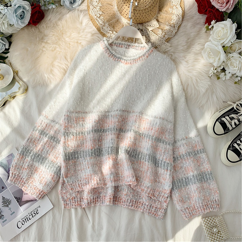 Γυναικείο casual πουλόβερ ασύμμετρο μοτίβο σε διάφορα χρώματα