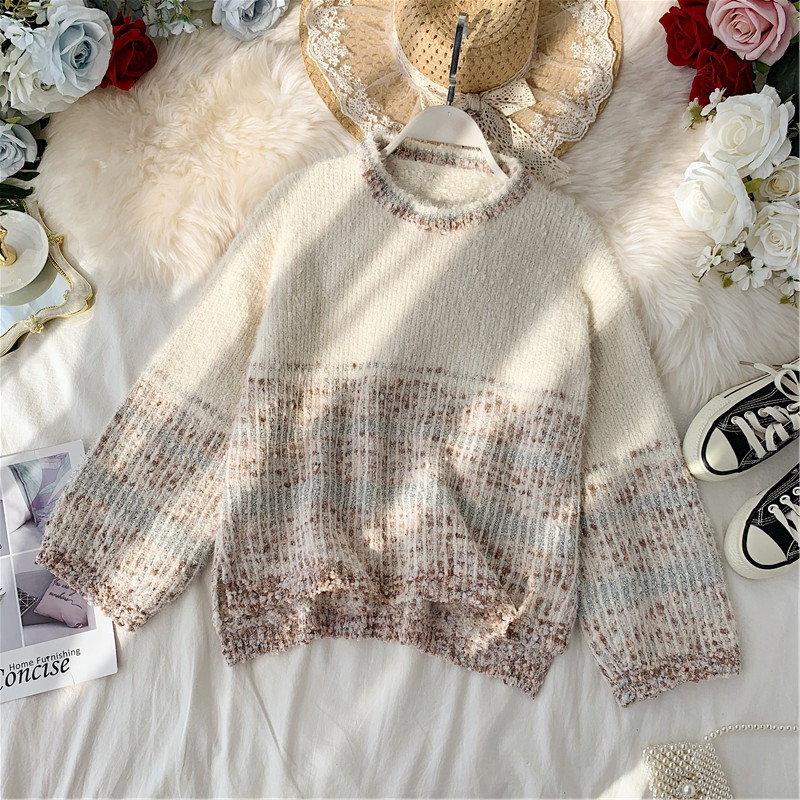 Γυναικείο casual πουλόβερ ασύμμετρο μοτίβο σε διάφορα χρώματα