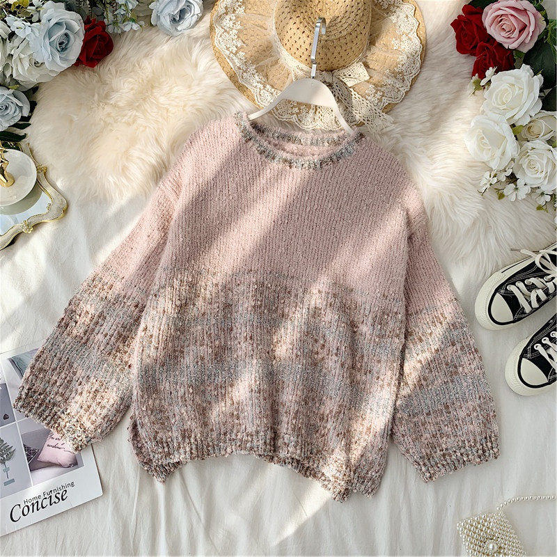 Γυναικείο casual πουλόβερ ασύμμετρο μοτίβο σε διάφορα χρώματα