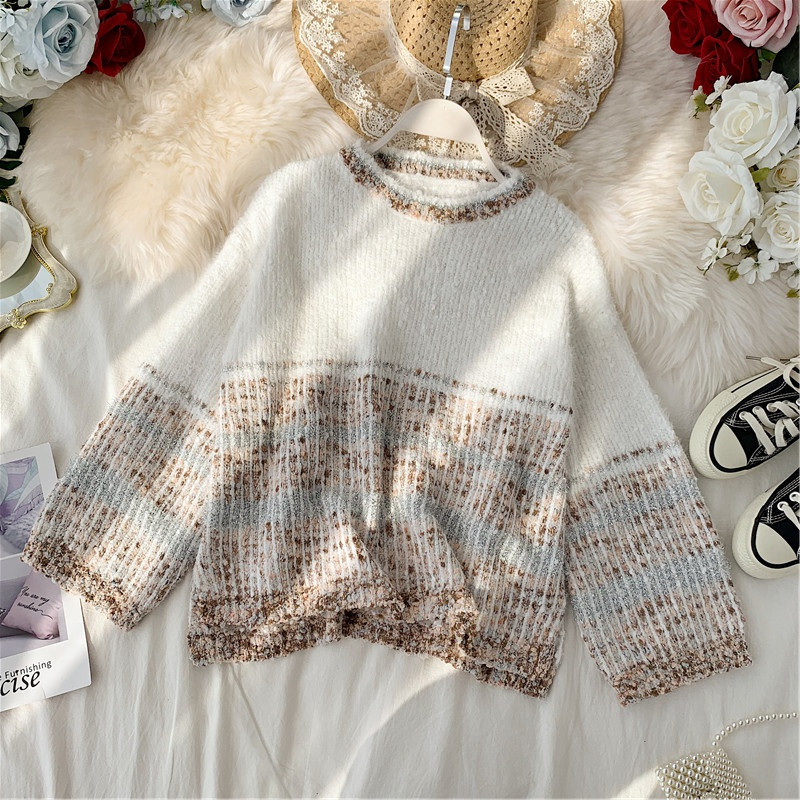 Γυναικείο casual πουλόβερ ασύμμετρο μοτίβο σε διάφορα χρώματα