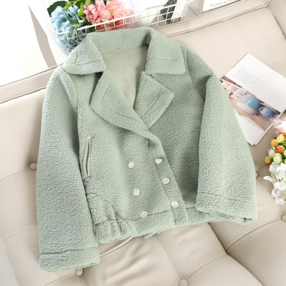 Palton scurt de dama cu nasturi in patru culori