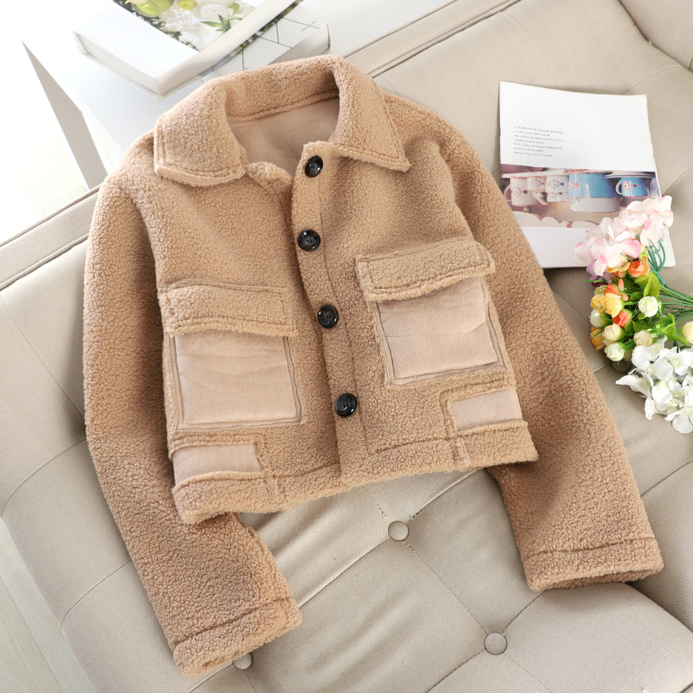 Actual palton de dama model scurt cu buzunare in mai multe culori