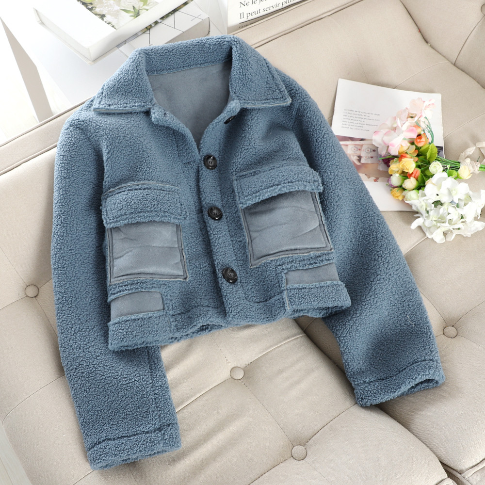 Actual palton de dama model scurt cu buzunare in mai multe culori