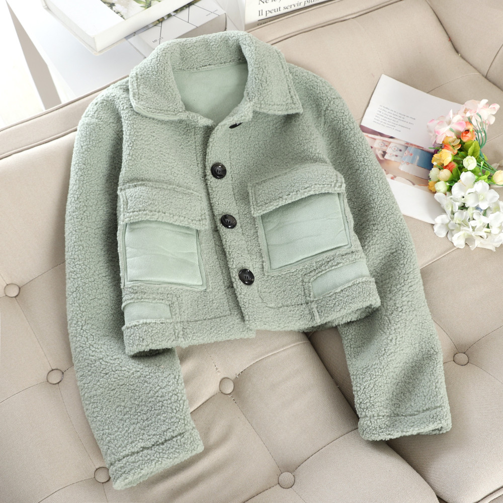 Actual palton de dama model scurt cu buzunare in mai multe culori