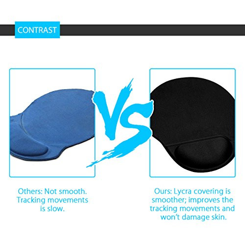 Σκούρο μπλε δερμάτινο pad για ποντίκι με στήριγμα καρπού