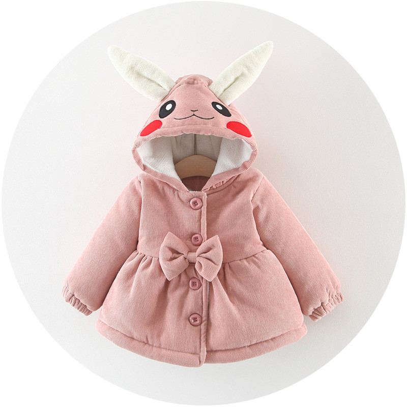 Új modell gyerekkabát kapucnival, rózsaszín és narancssárga 3D elemmel