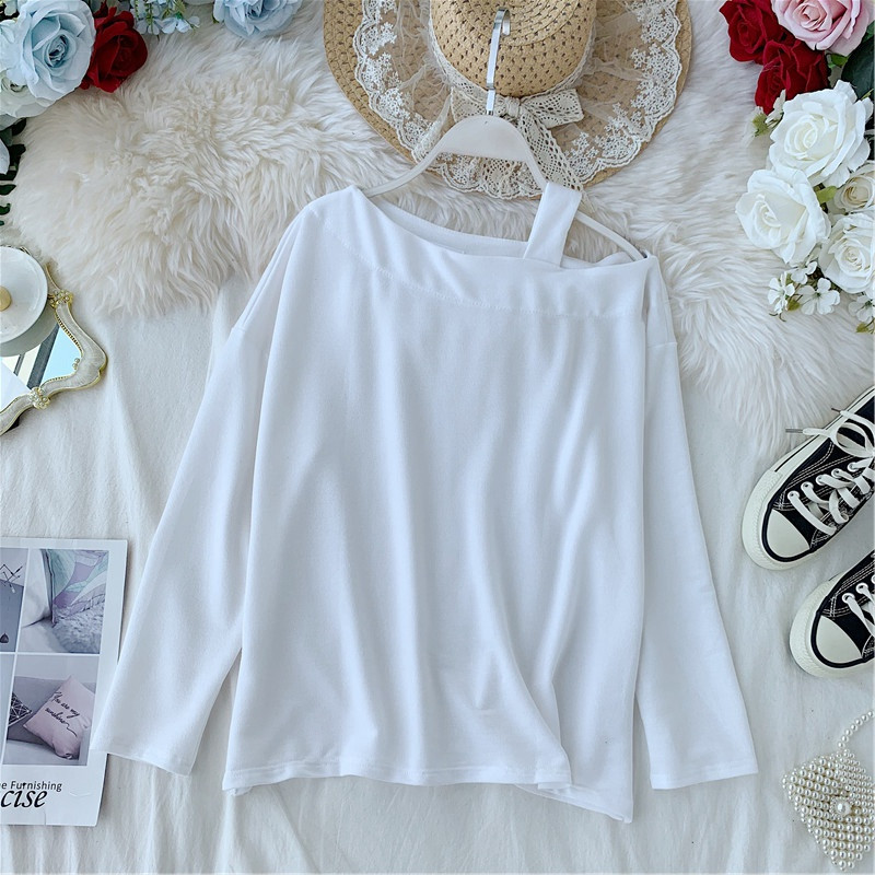 Pulover de dama casual cu umerii goi si maneci lungi in mai multe culori