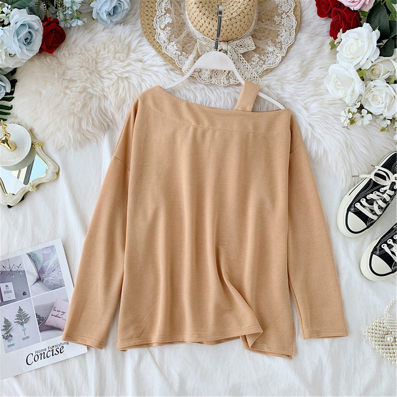 Pulover de dama casual cu umerii goi si maneci lungi in mai multe culori