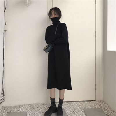 Rochie casual dama cu guler inalt in trei culori