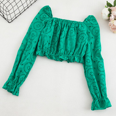 Bluză scurtă de damă în trei culori cu mâneci lungi