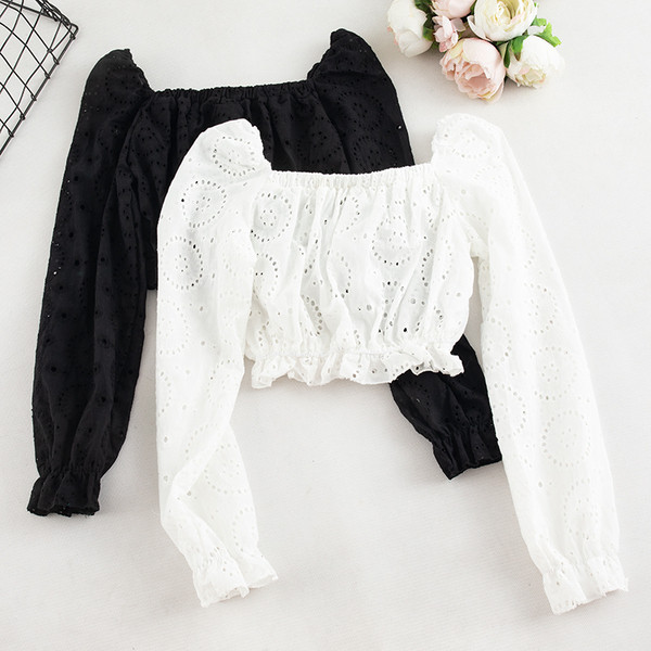 Bluză scurtă de damă în trei culori cu mâneci lungi