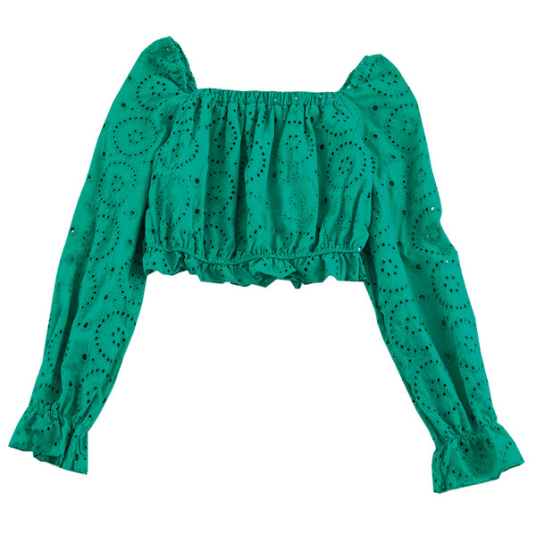 Bluză scurtă de damă în trei culori cu mâneci lungi