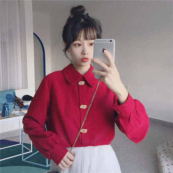 Női ing három színben, klasszikus gallérral