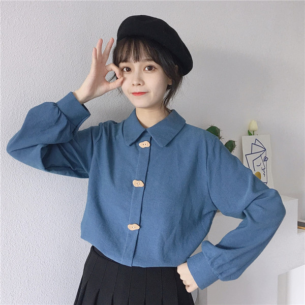 Női ing három színben, klasszikus gallérral