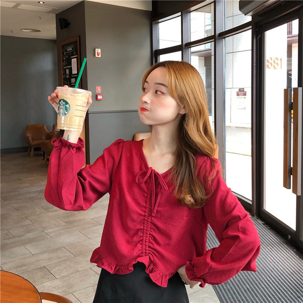 Bluza scurta de dama in trei culori cu cravate