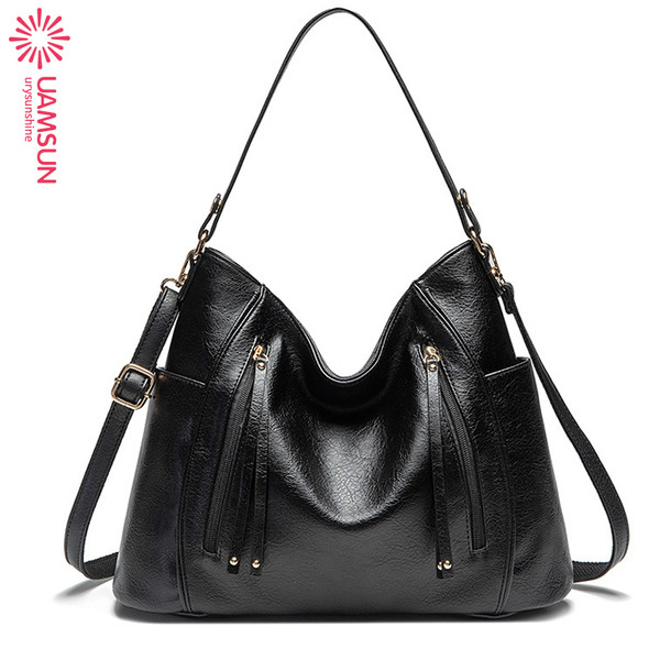 Geanta de dama moderna cu doua manere si fermoar in mai multe culori