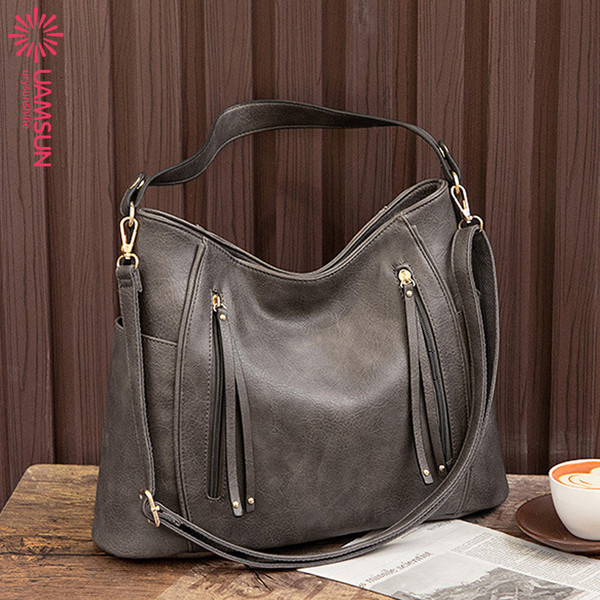 Geanta de dama moderna cu doua manere si fermoar in mai multe culori