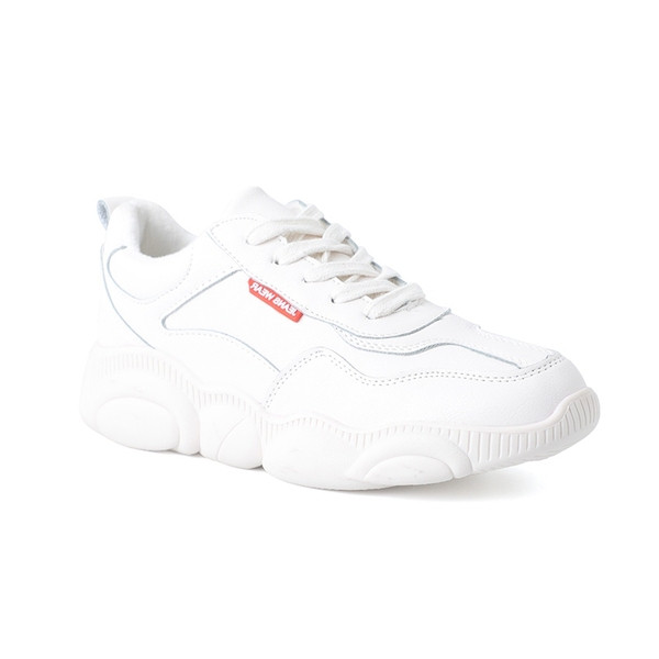 Tenisi dama sport-casual cu sireturi in alb