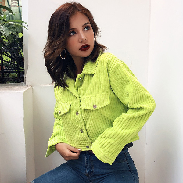 Női alkalmi rövid kabát sárga és lila színben