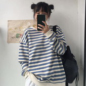 Széles női csíkos blúz két színben