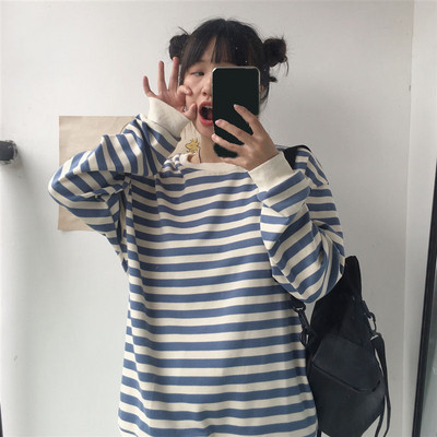 Széles női csíkos blúz két színben