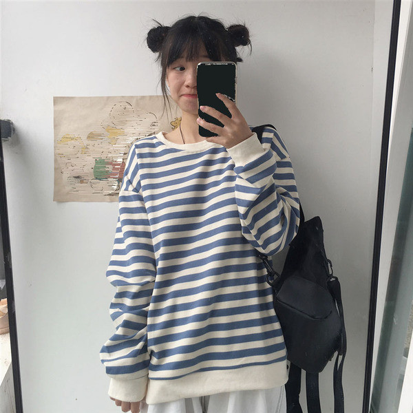 Széles női csíkos blúz két színben