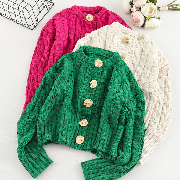 Női kardigán három színben, gombokkal és O-nyakkal