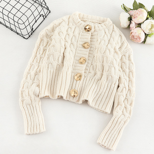 Női kardigán három színben, gombokkal és O-nyakkal