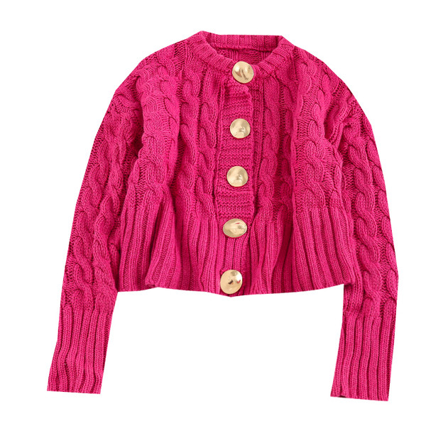 Női kardigán három színben, gombokkal és O-nyakkal