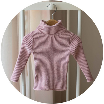 Új modell gyerekpulóver magas pólógallérral több színben lányoknak