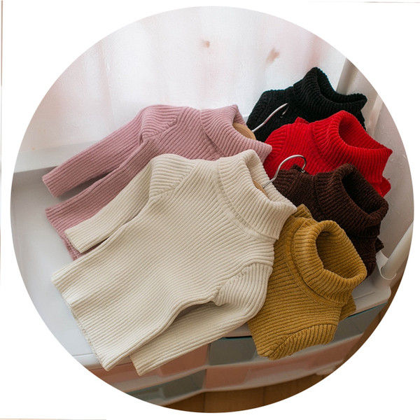 Új modell gyerekpulóver magas pólógallérral több színben lányoknak