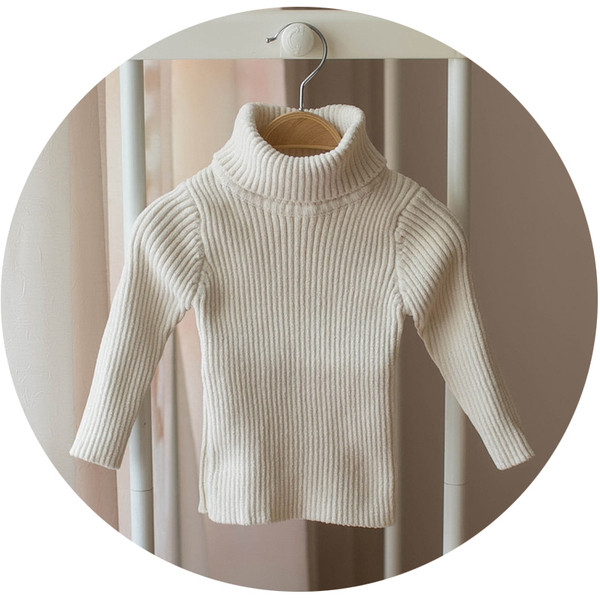 Új modell gyerekpulóver magas pólógallérral több színben lányoknak