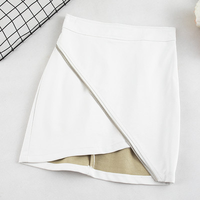 Öt színben, eko bőrből készült modern női szoknya cipzárral