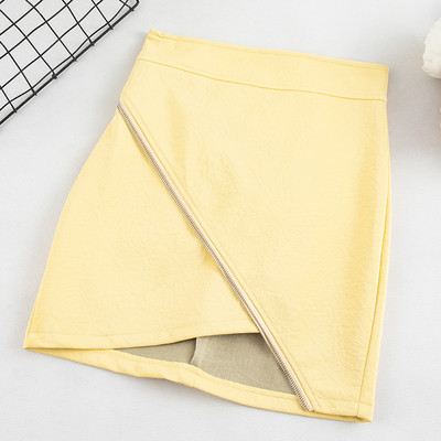 Öt színben, eko bőrből készült modern női szoknya cipzárral