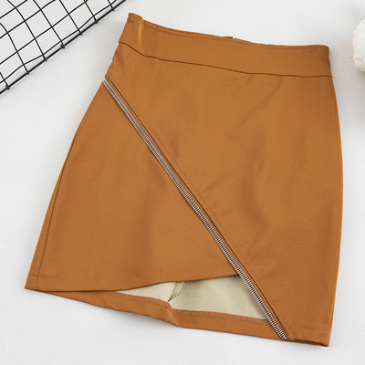 Öt színben, eko bőrből készült modern női szoknya cipzárral