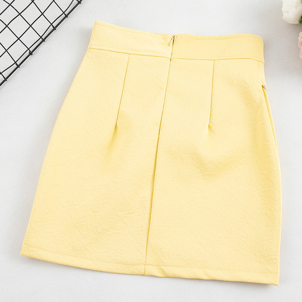 Öt színben, eko bőrből készült modern női szoknya cipzárral