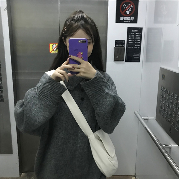 Női hétköznapi pulóver három színben - széles modell