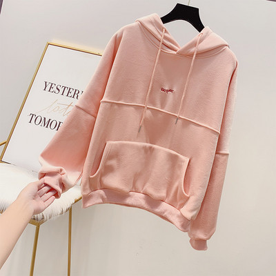 Női pulóver kapucnival és zsebekkel, három színben