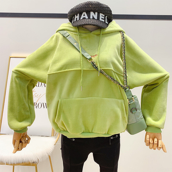 Női pulóver kapucnival és zsebekkel, három színben