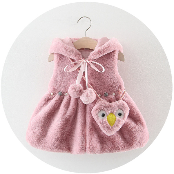 Model nou de vestă pentru copii cu glugă și element 3D pentru fete în mai multe culori