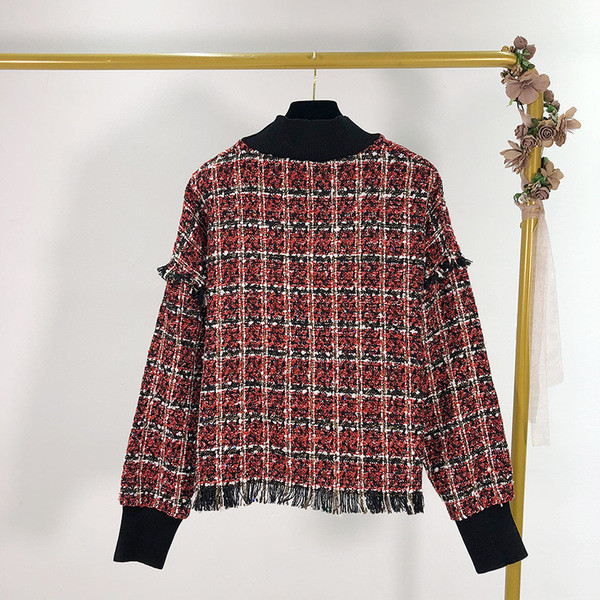 Lezser kockás blúz pólógallérral - széles modell