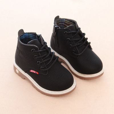 Őszi gyerek csizma fűzővel és cipzárral fekete, mustár és bordó színben