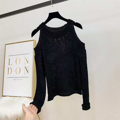 Modern női pulóver csupasz vállal, több színben